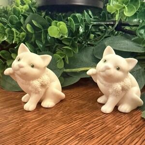 Department 56 Easter Kittens Pair 1999 Vintage Spring Cats Figurines